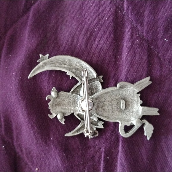 Jonette Jewelry Cow Hanging from Moon Pin (RFL) - Picture 2 of 3